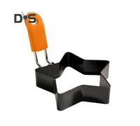 (as the picture, Pentagram) Egg Ring Heart Circle Flower Star Shapes Non-Stick Foldable Handle Egg Mold for Frying Eggs English Muffins Breakfast Sandwich Burger Maker Kitchen