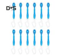 (as the picture, Peppermint) 12Pcs Disposable Toothbrush with Toothpaste Floss Pick Tongue Scraper Portable Travel Adults Mini Pre-Pasted Toothbrush Dental Flosser Oral Care