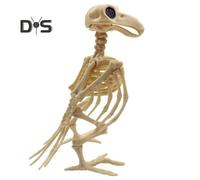 (as the picture, Q) Halloween Decoration Mini Skeleton Bone Statues Poseable Rat Dog Spider Cat Owl Skeleton Figurine for Haunted House Party Decor