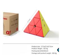 (as the picture) Qiming Plus 3x3 Pyramid 27.5cm Big Cube 3x3x3 Magic Cube Professional Cubo Magico Puzzle Toy for Children Kids Gift Toy