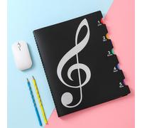 (as the picture, Rainbow 20 sheets, 40 pages A4) "Rewritable Non-Reflective A4 Music Folder - Large Capacity Black Piano Data Book"