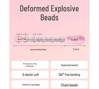 (as the picture, Rechargeable Multifrequency Model 6976978540777) Mi Ji Transformation Explosion Beads Female Vibrating Anal Plug (100 Pcs, Happy Rabbit Replacement)