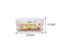 (as the picture, S(21.5x11.5cm)) Silicone Food Storage Containers Reusable Food Storage Bags Lunch Bags Stand Up Zip Shut Bag Cup Fresh Food Leakproof Containers