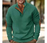 (as the picture, S) Fashion Men's Casual Standing Collar Long Sleeve Pit Stripe Corduroy Colour Block Sweatshirt