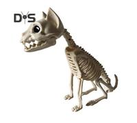 (as the picture, S) Halloween Decoration Mini Skeleton Bone Statues Poseable Rat Dog Spider Cat Owl Skeleton Figurine for Haunted House Party Decor