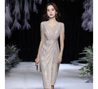 (as the picture, S) Ladies Evening Dress Celebrity Style Banquet Host Dress