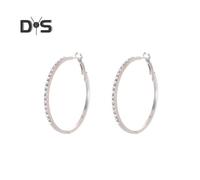 (as the picture, S) Large Rhinestone Hoop Earrings for Women Big Cubic Zirconia Thin Round Hoop Earrings Sparkly Hypoallergenic Jewelry Gift