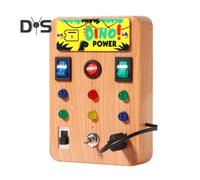 (as the picture, S) LED Light Switch Busy Board Toddler Light-up Switch Control Board Toy Portable Travel Fine Motor Skills Kids Educational Learning Activity Game Board