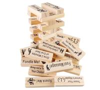 (as the picture, Sets) 48pcs/set Building Block Stacking Tumble Tower Couple Date Night Question Wooden Block Adults Party Game Girlfriend Boyfriend Valentine's Day Gif