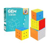 (as the picture) Shengshou GEM 4pcs/Set 2x2 3x3 4x4 5x5 Magic Cube 3x3x3 4x4x4 5x5x5 2x2x2 Puzzle Cube Gift Box Educational Toy