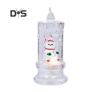 (as the picture, Snowman) LED Flameless Candles Battery Operated Christmas Candle with Inside Santa Snowman Xmas Tree Reindeer Figurine Festive Flameless Candles for Home