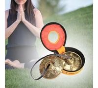 (as the picture, Style A) Tibetan Tingsha Cymbals Buddhist Symbols Portable Brass with Storage Pouch 6.5cm Handcrafted
