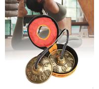 (as the picture, Style B) Tibetan Tingsha Cymbals Buddhist Symbols Portable Brass with Storage Pouch 6.5cm Handcrafted