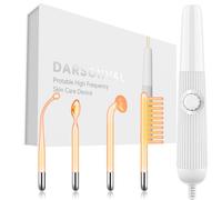 (as the picture, UK Plug) Darsonval High Frequency Facial Machine Electrotherapy Wand Skin Care With Neon Light Remove Wrinkles Acne