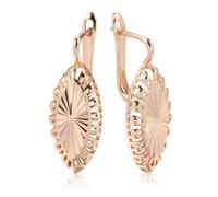 (as the picture) Unique Golden Bling Embossed English Earrings Smooth Texture Women Statement Jewelry