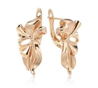 (as the picture) Unusual Fold Geometric Glossy Golden Women Clip Earrings Daily Wear Vintage Jewelry