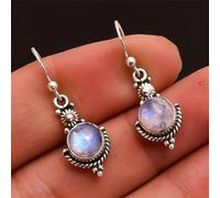 (as the picture) Vintage Moonstone Long Drop Dangle Earrings