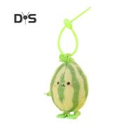 (as the picture, Watermelon) Plush Fruit Wind-up Toy Simulated Avocado Dragon Fruit Watermelon Lemon Orange Spring Clockwork Toy Toddlers Boys Girls Jumping Fruit Toy