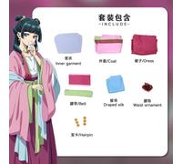 (as the picture, XL) "the Apothecary Diaries" Red Dress Cat Cosplay Costume Chinese Hanfu Dress With Elegant & Cute Style Anime Cosplay Sets