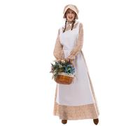 (as the picture, XL) Women's Prairie Pioneer Girl Kansas Girl Dorothy Tudor Peasant Costume Barmaid Victorian Outfit