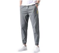 (as the picture, XXL) Summer Quick-drying Slacks Men's Slim Slacks Baggy Sweatpants Nine-part Corset Pants
