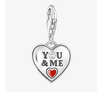 As We Love Silver Cubic Zirconia You & Me Heart Dropper Charm 2206-691-7 Thomas Sabo Silver One Size