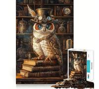 As Wise As A Steampunk Owl 1000 Piece Jigsaws for Adults Puzzle Unwind Game Sharp Edge Playful Challenge Home Accent (38x52cm)
