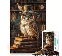 As Wise As A Steampunk Owl for Adults 1000 Piece Puzzle Recall Enhancer Bright Print Pattern Assemble Xmas Surprise (50x75cm)