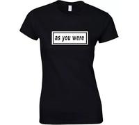 As You were T-Shirt Ladies Rock Music Oasis Liam Silhouette Funny Gift Tee Top Ladies - Black - S