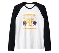 As Your Menorah Glows with Light All Eight Days Raglan Baseball Tee