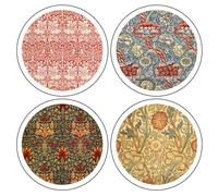 As9640 "William Morris Textiles Collection" Absorbent Coasters, 4-1/4-Inch, Set Of 4