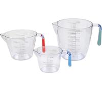 ASA 3 Pcs 200ml/400ml/900ml Measuring Cups Small Clear Liquid Graduated Beaker Measuring Jugs Plastic Reusable Transparent for Baking Kitchen Cooking Measuring Jug (Pack of 3), MJP-66