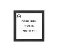 ASA® 30x30cm Modern Wooden Photo Frame For Photo Gallery MDF with Safe Perspex Front Glass Portrait or Landscape Wall Mountable Picture Poster Certificate Frames Wooden Effect Square Frame Black