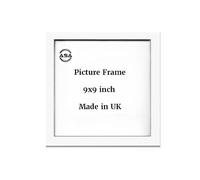 ASA® 9x9 inch Modern Wooden Picture Frame Premium Square Photo Frame with Safe Shatterproof Perspex Front & Wall Hanging Hooks For Office and Home Decoration Poster Frame White
