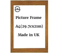 ASA® A4 Modern Picture Frame Versatile Wooden Photo Frame with Safe Perspex Front for Display Landscape or Portrait Orientation Wall Mount and Desk Stand 29.7x21cm (Oak)