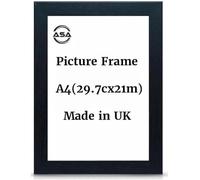 ASA® A4 Modern Picture Frame Versatile Wooden Photo Frame with Safe Perspex Front for Display Landscape or Portrait Orientation Wall Mount and Desk Stand 29.7x21cm (Black)
