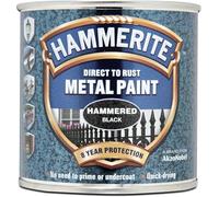 ASA® Hammerite Direct to Rust Metal Paint | Quick Drying | No Primer or Undercoat Needed | Hammered Black | 250ml