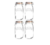 ASA® Kilner Clip Top Round Airtight Glass Jar for Pickling Large Vegetables, Preserving Fruits & Storing Biscuits, Coffee, Tea, Rice, Flour, Nuts & Pasta 2L (4)