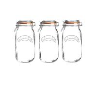 ASA® Kilner Clip Top Round Airtight Glass Jar for Preserving Fruits, Vegetables, Coffe, Tea, Rice, Flour, Nuts & Pasta 1.5L (3)
