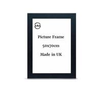 ASA® Modern 50x70cm Black Picture Frame Wooden Large Photo Frame for Home Office Decor with Safe Perspex Front and Wall Hanging Hooks for Art, Jigsaw Puzzles and Posters Black