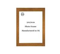 ASA® Modern Wooden 50x70cm Oak Photo Frame with Shatterproof Perspex Front Sheet & Wall Hanging Hooks Premium Picture Frame for Home and Office Decor Poster Frame Perfect for Jigsaw Puzzles