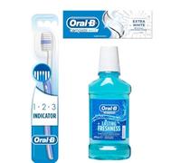 ASA® Oral B Dental 3 in 1 Bundle Complete Extra White Mint Toothpaste, Lasting Freshness Arctic Mint Mouthwash & Classic Medium Indicator Brush