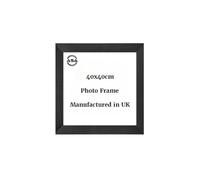 ASA® Premium Wooden 40x40cm Black Photo Frame Modern Square Picture Frame with Shatterproof Perspex Front Glass & Wall Hanging Hooks for Home and Office Decor Poster Frame