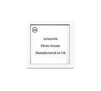 ASA® Premium Wooden 40x40cm White Photo Frame Modern Square Picture Frame with Shatterproof Perspex Front Glass & Wall Hanging Hooks for Home and Office Decor Poster Frame