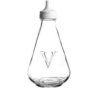 ASA Ravenhead Essentials Glass Vinegar Pot with Clear Shaker Cap Top Serving Bottle, Embossed 'V' Design, Dishwasher Safe (1)