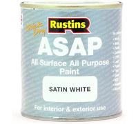 ASA® Rustins ASAP All Surface All Purpose Quick Dry Paint for Exterior & Interior Use Satin White 500ml