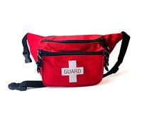 ASA TECHMED Lifeguard Fanny Pack - Durable, Water-Resistant Lifeguard Hip Pack, Versatile Baywatch Fannypack, Ideal for Beach, Pool Facilities & Professional Lifeguards, Red, 7.5 x 17 x 11 inches