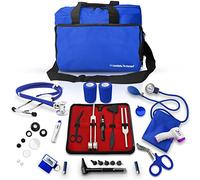 ASA TECHMED Nurse Essentials for Work Starter Kit, Stethoscope, Blood Pressure Monitor, Otoscope, Tuning Forks and More. 18 Pcs Doctor Kit, Nurse Gift (Blue)