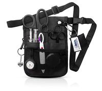 ASA TECHMED Nurse Utility Belt - Complete Medical Belt Utility Kit, Pro Pack Pocket Organizer Pouch Hip Bag for EMT, CNA, NP, PA, Student, Black