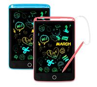 ASAB 2 Pack LCD Writing Tablet 8.5 Inch LCD Drawing Board For Kids Colourful Screen Twin Pack Educational Learning Pads Airplane Travel Kids Toys Portable Doodling Notes Making Pad For Girls Boys Gift